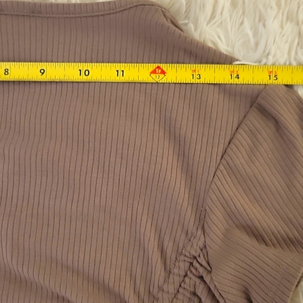 Intimately Free People Taupe Ribbed-Knit Crop Top, sz S - Picture 6 of 9